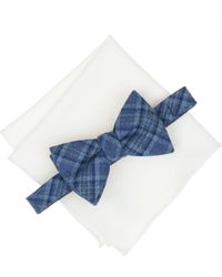 BarIII - Carson Plaid Bow Tie And Pocket Square - Lyst