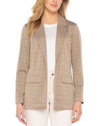 Liverpool Los Angeles - Petite Plaid Ponte Boyfriend Blazer - Lyst