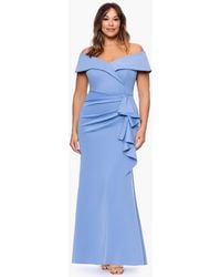 Xscape - Plus Size Off-the-shoulder Scuba Crepe Gown - Lyst