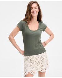 On 34th - Ribbed Scoop-neck Tee - Lyst