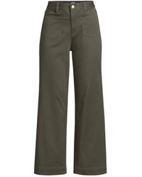 Lands' End - High Rise Patch Pocket Wide Leg Chino Crop Pants - Lyst