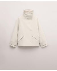Mango - Pockets Funnel Neck Parka - Lyst