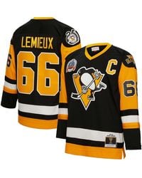 Mitchell & Ness - Mario Lemieux Pittsburgh Penguins Big And Tall 1991 Captain Patch Blue Line Player Jersey - Lyst