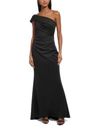 Eliza J - Asymmetric-neck Side-pleat Scuba Gown - Lyst