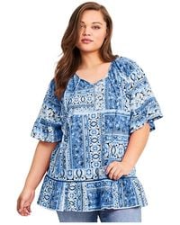 Avenue - Flutter Sleeve Top - Lyst