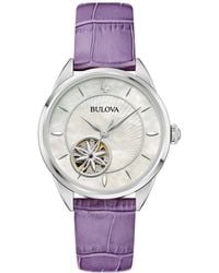 Bulova - Automatic Leather Strap Watch 34.5mm - Lyst