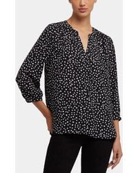 NYDJ - Pintuck Split Neck Top - Lyst
