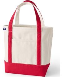 Lands' End - Medium 5 Pocket Open Top Canvas Tote Bag - Lyst
