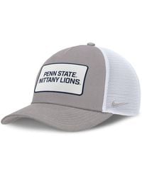 Nike - Gray/white Penn State Nittany Lions 2025 On-field Rise Patch Trucker Adjustable Hat - Lyst