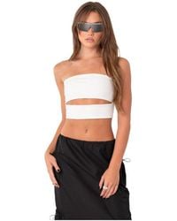 Edikted - Strapless Crop Top With Cut Out - Lyst
