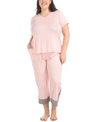 Muk Luks - Plus Size 2-pc. Coastal Life Cropped Pajamas Set - Lyst