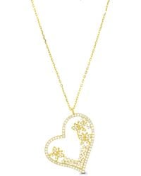 Macy's - Cubic Zirconia Heart Necklace (1 3/8 Ct. T.w. - Lyst