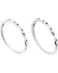 Macy's - 2-piece Cubic Zirconia Stackable Ring Set (0.15 Ct. T.w. - Lyst