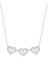 Macy's - Diamond Triple Heart Pendant 18" Necklace (1/4 Ct. T.w. - Lyst