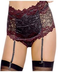 iCollection - Hi-waist Garter & Thong 2 Pc Lingerie Set - Lyst