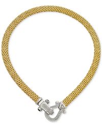 Macy's - Diamond Horseshoe Link Mesh 17" Collar Necklace (5/8 Ct. T.w. - Lyst