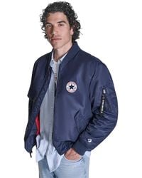 Converse - Hooded Bib Varsity Bomber Jacket - Lyst