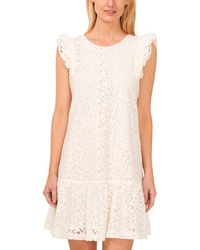 Cece - Floral Lace Ruffle Sleeve Mini Dress - Lyst