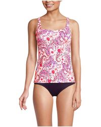 Lands' End - Ddd-cup Chlorine Resistant Square Neck Underwire Tankini Swimsuit Top - Lyst