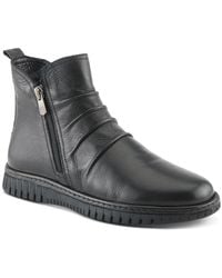 Spring Step - Rosado Ruched Leather Bootie - Lyst
