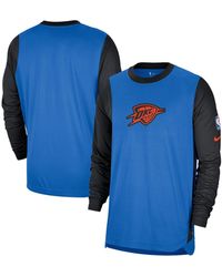 Nike - Blue/black Oklahoma City Thunder 2024/25 City Edition Authentic Pregame Performance Long Sleeve Shooting T-shirt - Lyst
