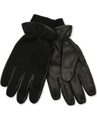 Calvin Klein - Puffer Leather Gloves - Lyst