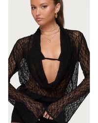 Edikted - Lera Lacey Sheer Mesh Top - Lyst