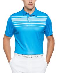 PGA TOUR - Athletic Fit Terrain Chest Print Short Sleeve Golf Polo Shirt - Lyst