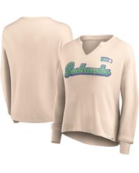 Fanatics - Distressed Seattle Seahawks Go For It Notch Neck Waffle Knit Long Sleeve T-shirt - Lyst