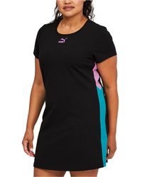PUMA Lava Colorblocked Side Panel T-shirt Dress - Black