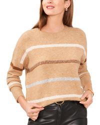 Vince Camuto - Crewneck Sequin-stripe Sweater - Lyst