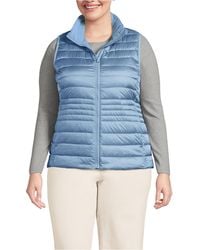 Lands' End - Plus Size Wanderweight Packable Down Vest - Lyst