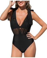 CUPSHE - V-neck Adjustable Strap Bikini Swimsuit Set - Lyst