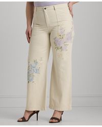 Lauren by Ralph Lauren - Plus Size Floral Wide-leg Jeans - Lyst