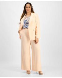 Tahari - Plus Size Single Button Crepe Blazer Paisley Blouse Wide Leg Pants - Lyst