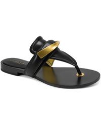Donna Karan - Velvet Flat Thong Sandals - Lyst