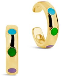 Sterling Forever - Tone Or Silver-tone Colorful Enamel Enamel Accent Ear Cuff Set Of 2 - Lyst