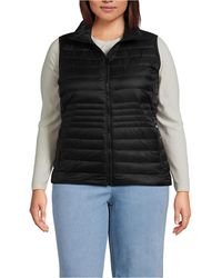 Lands' End - Plus Size Wanderweight Packable Down Vest - Lyst