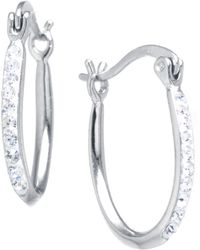Giani Bernini - Crystal Oval Hoop Earrings - Lyst