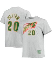 Mitchell & Ness - Gary Payton Heather Gray Seattle Supersonics Big And Tall Hardwood Classics Name And Number T-shirt - Lyst