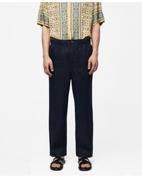 Mango - 100% Linen Drawstring Pants - Lyst