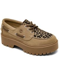 Timberland - Stone Street 3-eye Leopard Print Platform Boat Shoes From Finish Line - Lyst