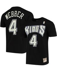 Mitchell & Ness - Chris Webber Sacramento Kings Hardwood Classics Name And Number Team T-shirt - Lyst