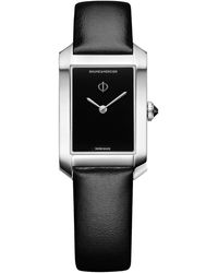 Baume & Mercier - Swiss Hampton Leather Strap Watch 35x22mm - Lyst
