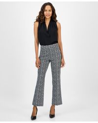 Anne Klein - Printed Cool Crepe Pull On Pants P Xxs Xl - Lyst