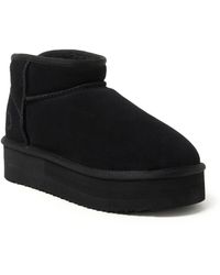 Dearfoams - Fireside By Kingston Genuine Shearling Platform Bootie - Lyst
