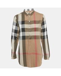 Pre-owned Burberry - Beige Silk Buttoned A-line Sleeveless Shirt Blouse - Lyst