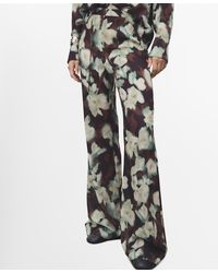 Mango - Printed Flared Pants - Lyst