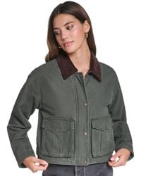 Levi's - Cropped Cotton Corduroy-collar Barn Jacket - Lyst