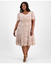 Alex Evenings - Plus Size V-neck A-line Sequin Dress - Lyst